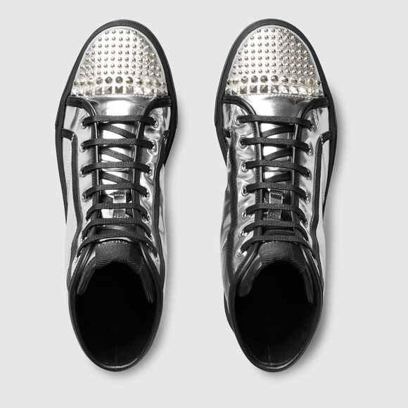 🎉HP🎉NEW$680 GUCCI California Studded Sneaker 38/ - Picture 1 of 7